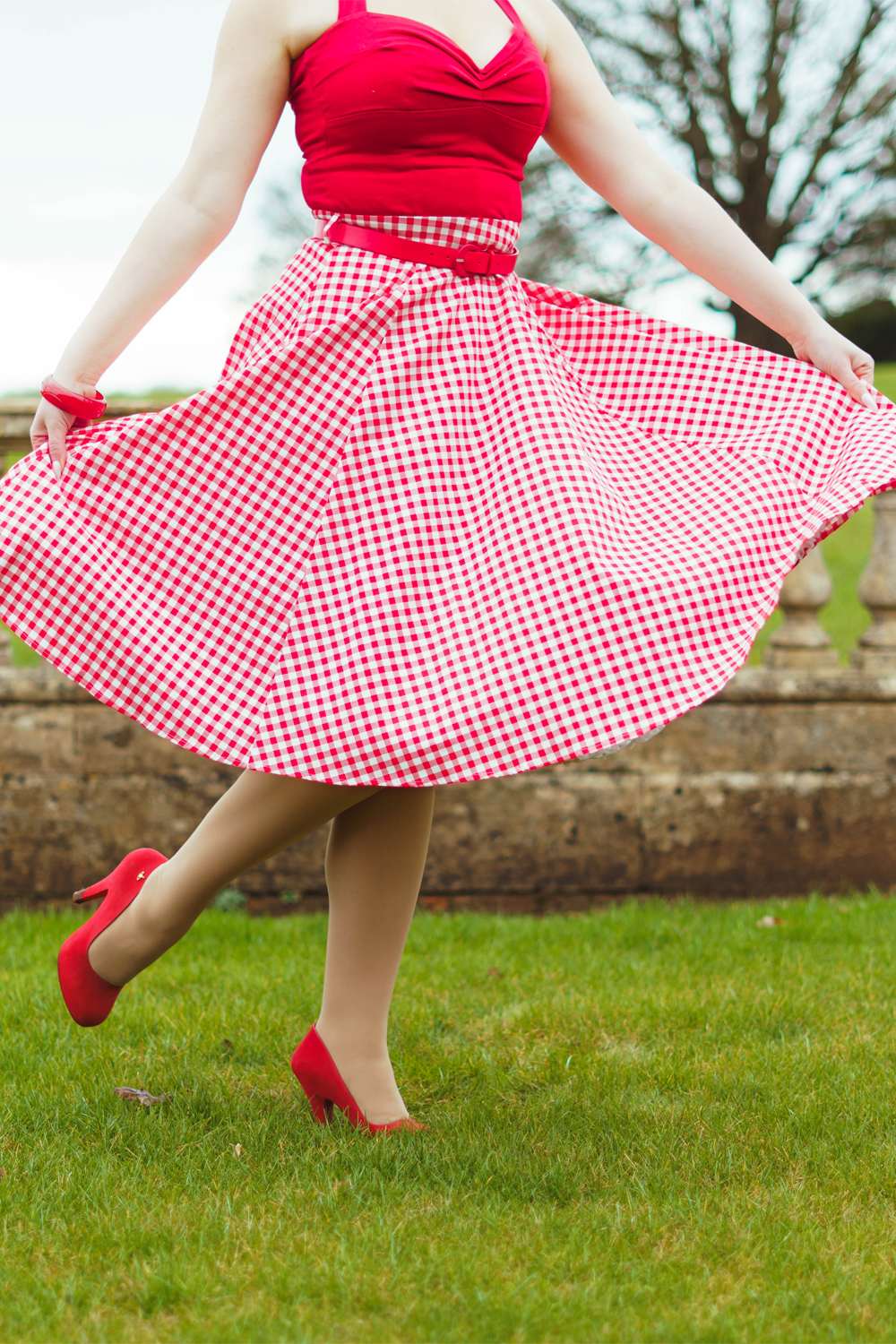 Rosie Gingham Swing Skirt